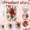 Aglebo Christmas Flower Berry Holly Reusable Christmas Gift Bag Set with Drawstring 21" x 16" Xmas Treats Bags Funny Design for Party Birthday Xmas Presents Wrapping Bags (1 Pack) view 2