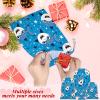 Aglebo Star Cartoon Shark Reusable Christmas Gift Bag Set with Drawstring 12" x 8" Xmas Treats Bags Funny Design for Party Birthday Xmas Presents Wrapping Bags (1 Pack) view 3