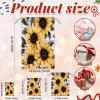Aglebo Striped Abstract Sunflower Reusable Christmas Gift Bag Set with Drawstring 16" x 12" Xmas Treats Bags Funny Design for Party Birthday Xmas Presents Wrapping Bags (1 Pack) view 2