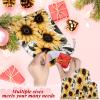 Aglebo Striped Abstract Sunflower Reusable Christmas Gift Bag Set with Drawstring 16" x 12" Xmas Treats Bags Funny Design for Party Birthday Xmas Presents Wrapping Bags (1 Pack) view 3