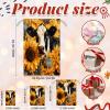 Aglebo Sunflower Cow Watercolor Reusable Christmas Gift Bag Set with Drawstring 30" x 20" Xmas Treats Bags Funny Design for Party Birthday Xmas Presents Wrapping Bags (1 Pack) view 2