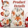 Aglebo Watercolor Foxes Leaves Reusable Christmas Gift Bag Set with Drawstring 16" x 12" Xmas Treats Bags Funny Design for Party Birthday Xmas Presents Wrapping Bags (1 Pack) view 4