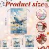 Aglebo Watercolor Airplanes Reusable Christmas Gift Bag Set with Drawstring 21" x 16" Xmas Treats Bags Funny Design for Party Birthday Xmas Presents Wrapping Bags (1 Pack) view 2