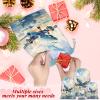 Aglebo Watercolor Airplanes Reusable Christmas Gift Bag Set with Drawstring 21" x 16" Xmas Treats Bags Funny Design for Party Birthday Xmas Presents Wrapping Bags (1 Pack) view 3