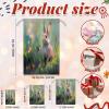 Aglebo Watercolour Grass Rabbit Reusable Christmas Gift Bag Set with Drawstring 40" x 52" Xmas Treats Bags Funny Design for Party Birthday Xmas Presents Wrapping Bags (1 Pack) view 2