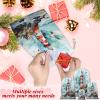 Aglebo Watercolor Lighthouse Birds Reusable Christmas Gift Bag Set with Drawstring 12" x 8" Xmas Treats Bags Funny Design for Party Birthday Xmas Presents Wrapping Bags (1 Pack) view 3