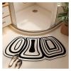 Fan Shape Toilet Bathroom Rug Shower Mat Anti-Slip Diatom Mud Mat Entrance Carpet Anti-Slip Curved Floor Mat(Color-03,45x100cm) view 1