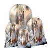 Aglebo Squirrel Snow Reusable Christmas Gift Bag Set with Drawstring 12" x 8" Xmas Treats Bags Funny Design for Party Birthday Xmas Presents Wrapping Bags (1 Pack) view 1