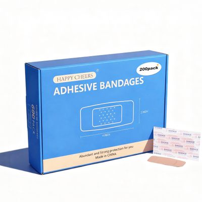 200 Pack Large Adhesive Fabric Bandages,2"x4" Flexible Wound Bandages,Breathable Strong Hold for First Aid & Wound Care