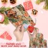 Aglebo Tropical Foliage Flower Tiger Reusable Christmas Gift Bag Set with Drawstring 21" x 16" Xmas Treats Bags Funny Design for Party Birthday Xmas Presents Wrapping Bags (1 Pack) view 3