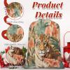 Aglebo Tropical Foliage Flower Tiger Reusable Christmas Gift Bag Set with Drawstring 21" x 16" Xmas Treats Bags Funny Design for Party Birthday Xmas Presents Wrapping Bags (1 Pack) view 4
