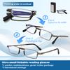 Hubeye Ultra Thin Folding Reading Glasses for Men Blue Light Blocking Compact Computer Foldable Readers With Case +1.5 view 3