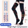 20-30mmHg Thigh High Compression Stockings for Women & Men - Graduated Pressure Socks for Varicose Veins & Circulation (Black, XL) view 2
