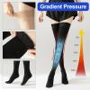 20-30mmHg Thigh High Compression Stockings for Women & Men - Graduated Pressure Socks for Varicose Veins & Circulation (Black, XL) view 4