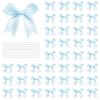 100 Pcs Twist Tie Bows Satin Ribbon Bow 3.3 Inch Gift Wrap Bow Craft Bows for Gift Wrapping, Party Decorations Gifts Bag DIY Treat Bags Light Blue (Light Blue, 1 Count(Pack of 100)) view 1