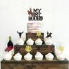 Cyodoos 25Pcs Glitter Cowboy Cake Toppers Western Theme Cupcake Picks with Horseshoes, Hats & Boots for Baby Shower & Boys Birthday Party Decorations view 4