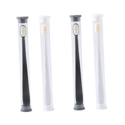 Abaodam 4PCS Ultra Soft Micro-Nano Bristle Toothbrushes for Adults Ergonomic Non-Slip Handle Lightweight Portable Teeth Cleaning Tool Household with Black and White Colors