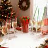 Potchen 50 Pcs Plastic Straws Disposable Drinking Straw Bulk for Summer Hawaii Game Fruit Party Supplies(Red,Green,Christmas Stocking) view 4