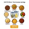 Kulvie Premium 5 PCS Stand-Up Ziplock Metallic silver Pouches (6.3x8.6 inch) Resealable Food Storage Bags with Clear Window for Snacks, Coffee, Candy Reusable, Leakproof, Eco-Friendly view 3