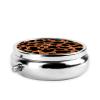 Leopard Print Round Pill Box Small Pill Organizer with 3 Compartments and Mirror, Portable Travel Metal Pill Case Fits in Pocket view 3