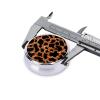 Leopard Print Round Pill Box Small Pill Organizer with 3 Compartments and Mirror, Portable Travel Metal Pill Case Fits in Pocket view 4