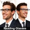 CARA 2 Pack Reading Glasses Men, Super Lightweight Grilamid TR90 Frame for Women Blue Light/UV400 Protection Computer Readers, Black+Blue, 1.5x view 3