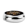 Basketball Never Stop Round Pill Box Small Pill Organizer with 3 Compartments and Mirror, Portable Travel Metal Pill Case Fits in Pocket view 3