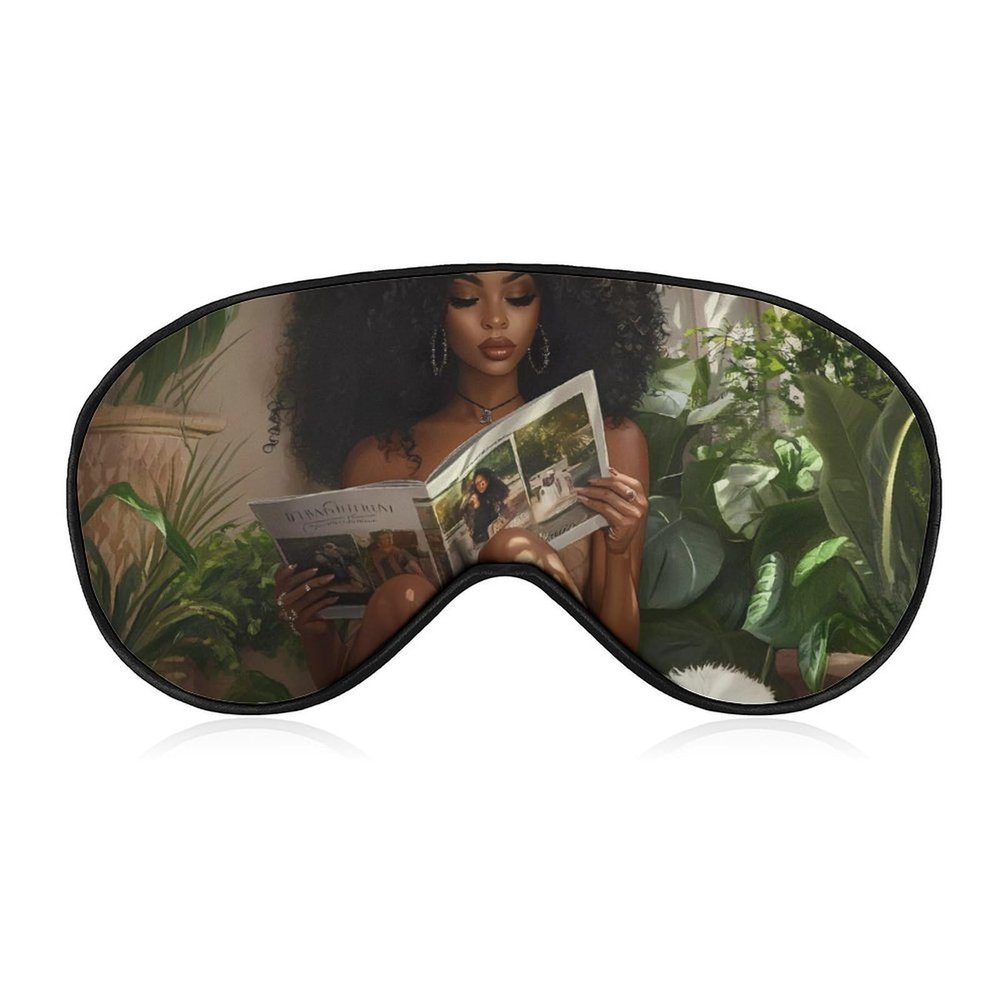 African American Black Woman Sleep Mask Lightweight Blindfold Eye Mask for Men Women