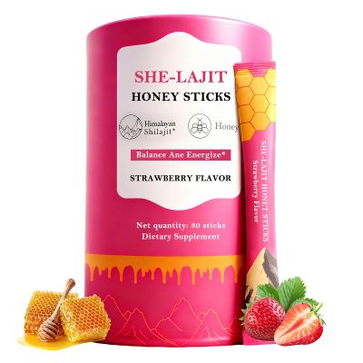 Shilajit Honey Sticks for Women, Strawberry Flavor, with Shatavari & Saffron, Natural Energy, Hormonal Balance, Focus & Stamina, Tasty Shilajit Honeysticks | 30 Sticks