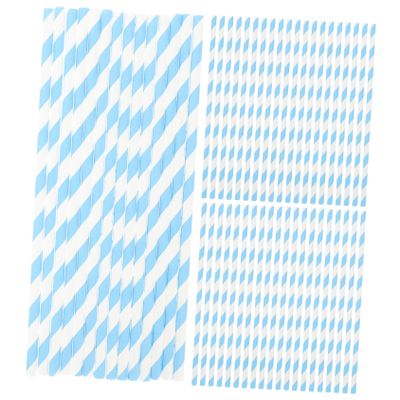 Mipcase 100pcs Navy Stripe Disposable Paper Straws for Graduation Party Decorative Drinking Straws Biodegradable for Birthday Shower Wedding and Outdoor Celebrations