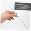 Mipcase 100pcs Navy Stripe Disposable Paper Straws for Graduation Party Decorative Drinking Straws Biodegradable for Birthday Shower Wedding and Outdoor Celebrations view 3
