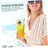 Mipcase 100pcs Navy Stripe Disposable Paper Straws for Graduation Party Decorative Drinking Straws Biodegradable for Birthday Shower Wedding and Outdoor Celebrations view 4