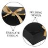 Mipcase 10pcs Black Folding Paper Proposal Boxes with Ribbon for Bridesmaid Wedding Favor Storage Cases Cardboard Packaging for Birthday and Party Presents view 4