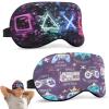 2 Pcs Boys Sleep Eye Mask, Guys Blackout Sleeping Silk Mask for Kids Adult Children's Travel Eye Mask Eye Cover Blindfold for Game (2 Pcs Game Mask - Style 5) view 1