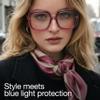 miyya Oversized Blue Light Glasses for Women, Retro Fashion Computer Glasses, Anti-Glare, Eye Strain Relief view 2
