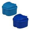 2 Pcs Denture Bath Box Cup - Complete Clean Care for Dentures, Clear Braces, Mouth Guard, Night Guard & Retainers - Travel-Friendly (Blue+Dark Blue, Medium-2A) view 1
