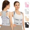 GooseFit Posture Corrector for Women & Men, Adjustable Back Brace with Shoulder Straightener & Lumbar Support for Upper & Lower Back Pain Relief, Spine Support, Hunchback & Scoliosis, Gray, Small view 1