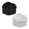 2 Pcs Denture Bath Box Cup - Complete Clean Care for Dentures, Clear Braces, Mouth Guard, Night Guard & Retainers - Travel-Friendly (Black+White, Medium-2A) view 1