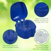 2 Pcs Denture Bath Box Cup - with Denture Cleaning Brush, Portable False Teeth Cleaning Tool, Complete Clean Care for Dentures (Black+Dark Blue, Medium-2B) view 3