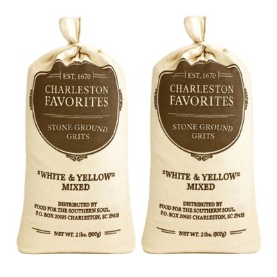 Charleston Favorites Stone Ground Grits 2 Pack Mixed Authentic Southern Grits, Non-GMO Corn, Handcrafted (Mixed)