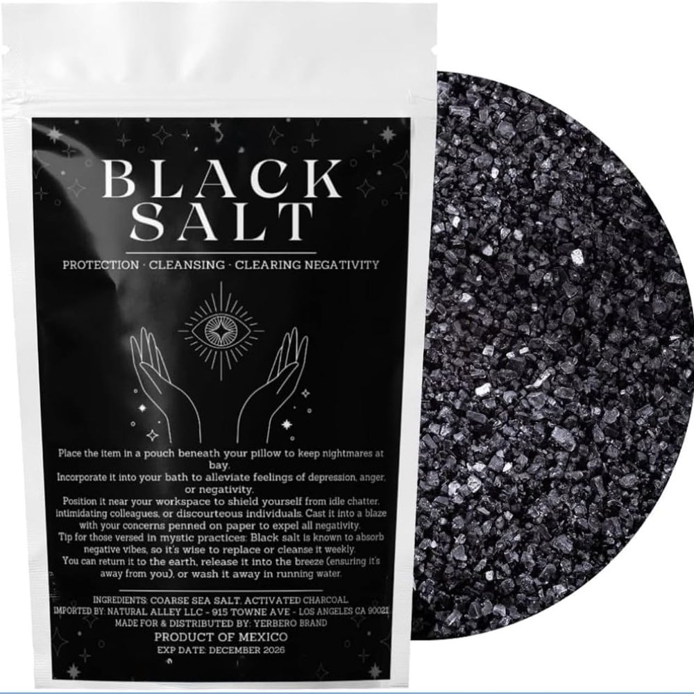 Black Salt for Protection Essential Wiccan & Witchcraft Supplies for Rituals, Spells, and Purification - Premium Sal Negra for Brujeria, Spiritual Cleansing, and Sacred Practices (2oz)