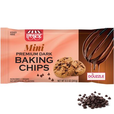 DOUzzle Mini Premium Chocolate Flavored Baking Chips, For Cookies, Cakes, Cupcakes (8.5 OZ, Pack of 1) NON-GMO, Vegan, No Artificial Flavors Kosher Parve