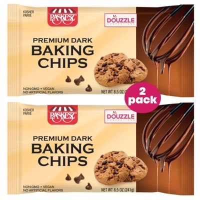 DOUzzle Premium Chocolate Flavored Baking Chips, For Cookies, Cakes, Cupcakes (8.5 OZ, Pack of 1) NON-GMO, Vegan, No Artificial Flavors Kosher Parve