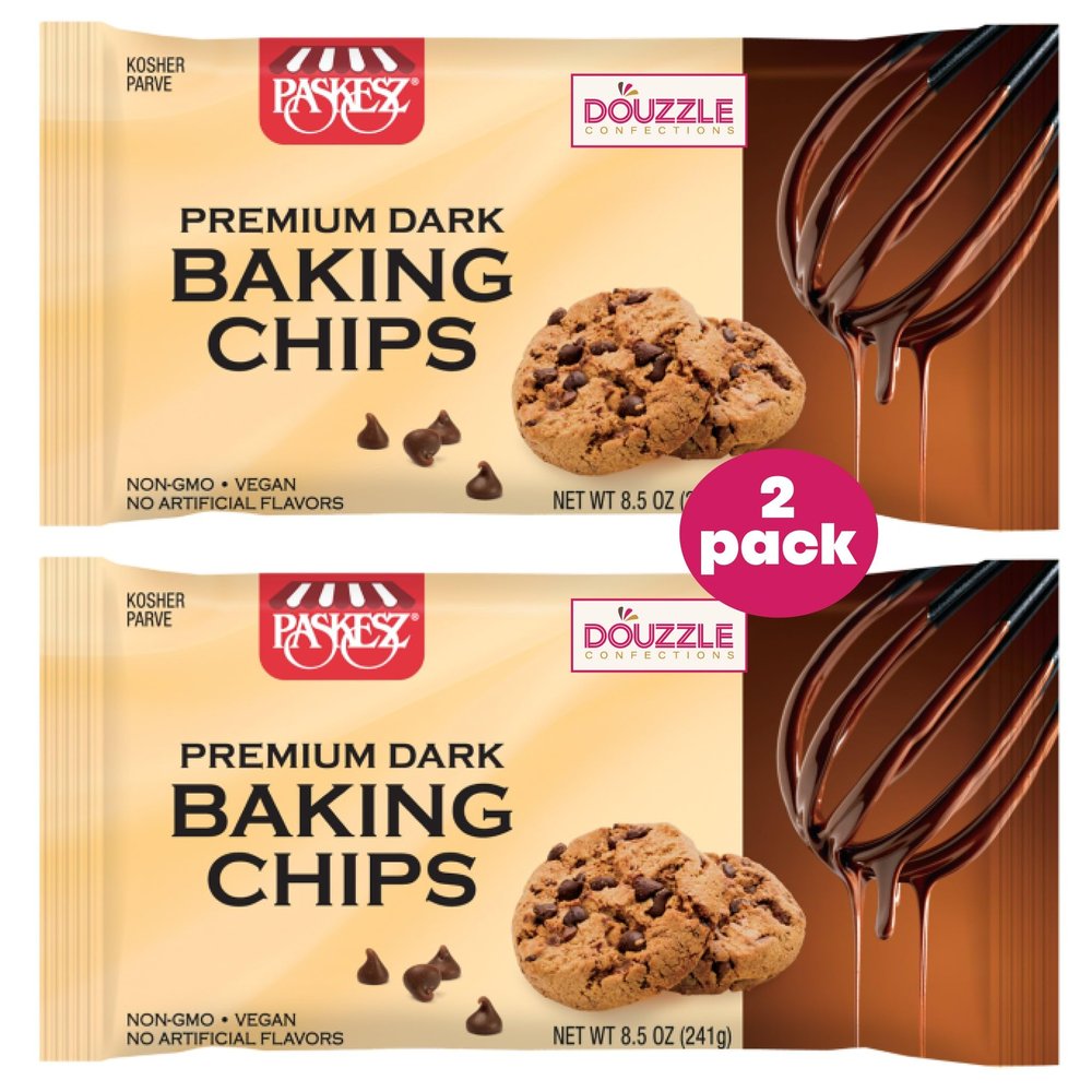 DOUzzle Premium Chocolate Flavored Baking Chips, For Cookies, Cakes, Cupcakes (8.5 OZ, Pack of 1) NON-GMO, Vegan, No Artificial Flavors Kosher Parve