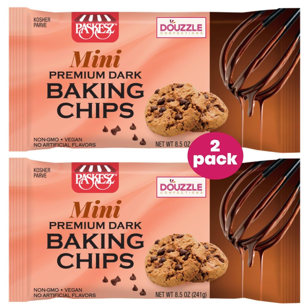 DOUzzle Mini Premium Chocolate Flavored Baking Chips, For Cookies, Cakes, Cupcakes (8.5 OZ, Pack of 1) NON-GMO, Vegan, No Artificial Flavors Kosher Parve