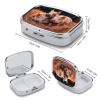 Pill Box with 2 Compartment Portable Small Pill Box for Pocket Or Purse Three Pigs Sleeping Pill Organizer Medicine Holder to Hold Vitamins Medication Fish Oil view 2