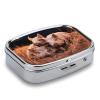 Pill Box with 2 Compartment Portable Small Pill Box for Pocket Or Purse Three Pigs Sleeping Pill Organizer Medicine Holder to Hold Vitamins Medication Fish Oil view 3