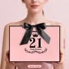 YoungTree 21st Birthday Gift Bag with Tissue Papers and 1 Greeting Card Ribbon, 12.6" x 8.6" x 4.3" Pink Black 21 Year Old Birthday Gifts, Elegant Present Bags for 21st Birthday Decorations Supplies view 4