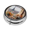 Beautiful Pylons in The Distance This Small, Round, Three-Compartment Travel Pill Box is Perfect for Storing Daily medications, Vitamins, and on-The-go. view 2