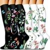 6 Pairs Knee High Graduated Compression Socks For Women and Men - Best Sports, Yoga, Travel & Flight Socks - Running & Fitness 15-20mmhg (New Six 20, S) view 1